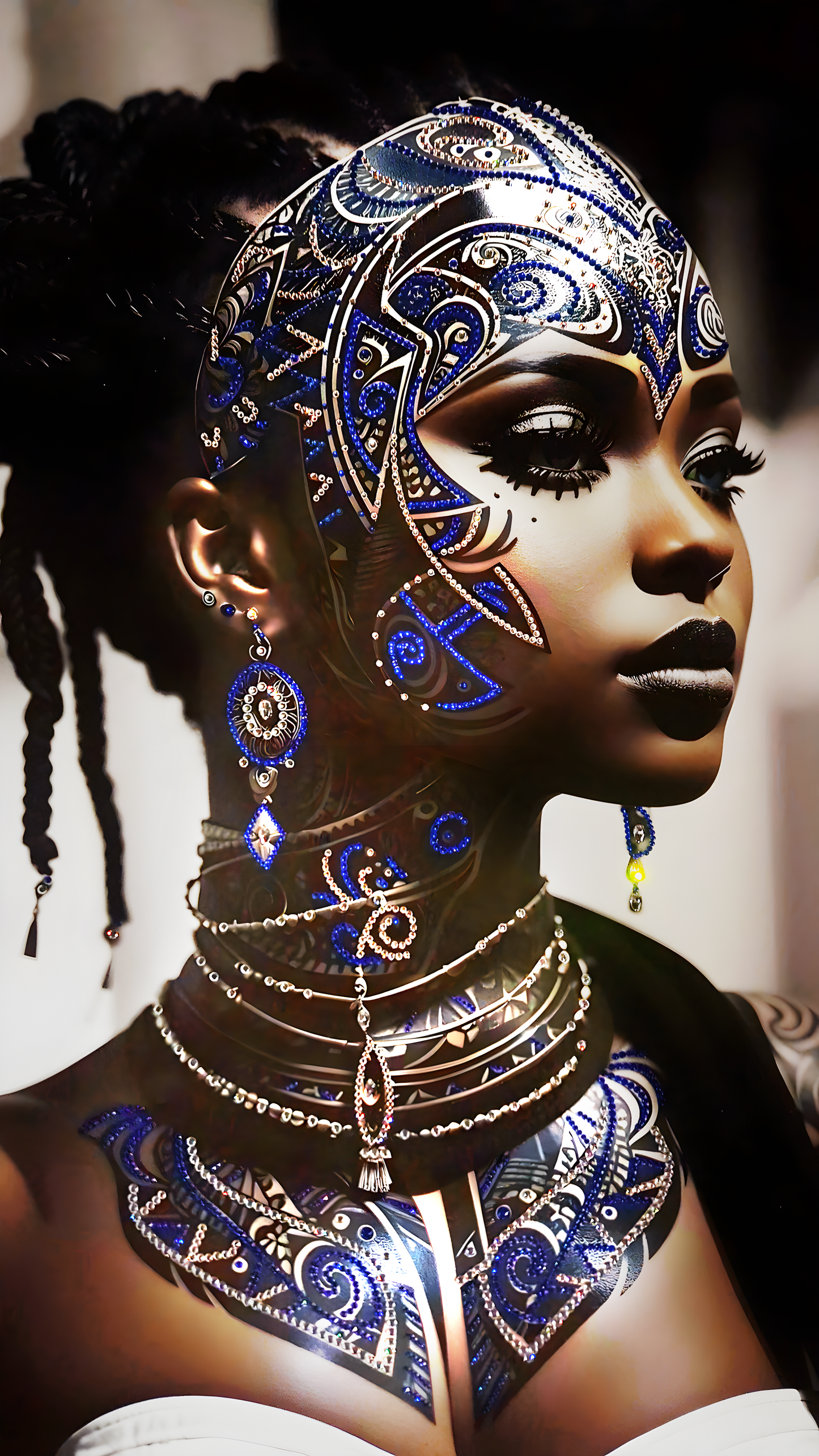 Tribal Warrior - Clear And Blue Crystals